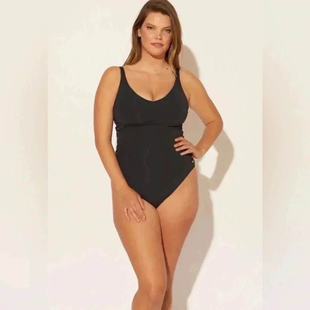 Bleu Rod Beattie Twister Lace Down One Piece Size - Picture 2 of 12